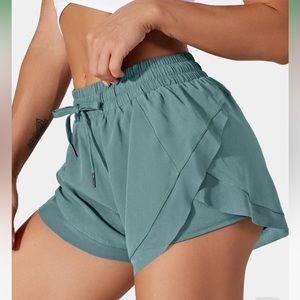 NWT Halara Drawstring Contrast Flowy Mesh 2-in-1 Shorts